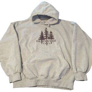 Vancouver BC Canada Hoodie Pine Tree Evergreen  Elbows Up Front Pocket Unisex XL
